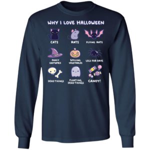 Why I Love Halloween Cute Cats Rats Fancy Costumes Candy T-Shirt