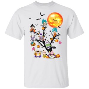 Son Goku Dragon Ball Character On The Halloween Moon Tree t-shirt, ls, hoodie