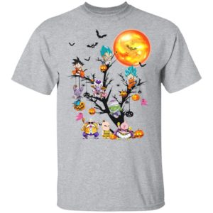 Son Goku Dragon Ball Character On The Halloween Moon Tree t-shirt, ls, hoodie