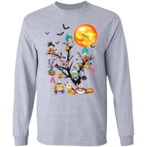 Son Goku Dragon Ball Character On The Halloween Moon Tree t-shirt, ls, hoodie