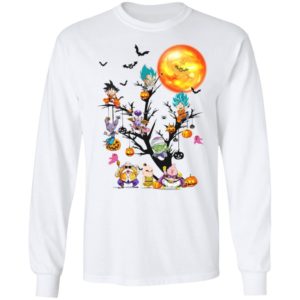 Son Goku Dragon Ball Character On The Halloween Moon Tree t-shirt, ls, hoodie