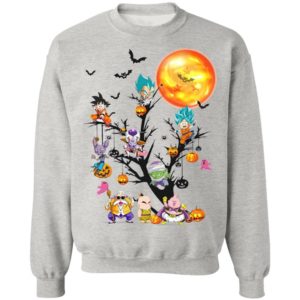 Son Goku Dragon Ball Character On The Halloween Moon Tree t-shirt, ls, hoodie
