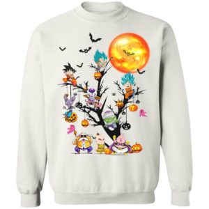 Son Goku Dragon Ball Character On The Halloween Moon Tree t-shirt, ls, hoodie