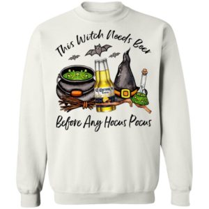 Corona Bottle This Witch Needs Beer Before Any Hocus Pocus T-Shirt