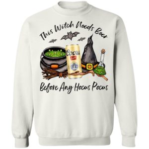 Coors Original Can This Witch Needs Beer Before Any Hocus Pocus T-Shirt