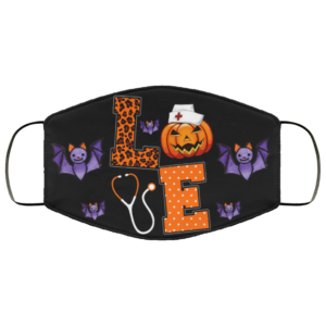 Love Nurse Pumpkin Halloween Face Mask
