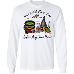 Millercoors Miller Lite Can This Witch Needs Beer Before Any Hocus Pocus T-Shirt