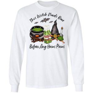 Stella Artois Bottle This Witch Needs Beer Before Any Hocus Pocus Shirt