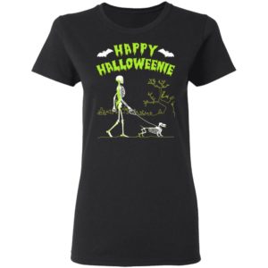 Skeleton Happy Halloween Dog T-Shirt