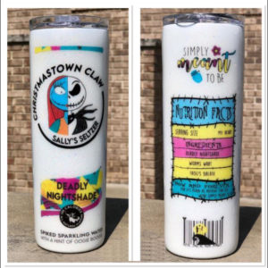 Christmastown Claw Sally’s Seltzer Skinny Tumbler 20oz 30oz