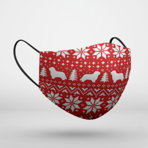 Bearded Collie Dog Ugly Christmas Face Mask