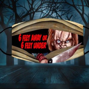 Chucky 6ft Away or 6ft Under Halloween Face Mask