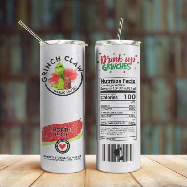 Grinch Claw Garlic Seltzer Skinny Tumbler 20oz 30oz