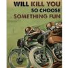 Everything Will Kill You So Choose Something Fun Car Racing Vintage Poster, Canvas