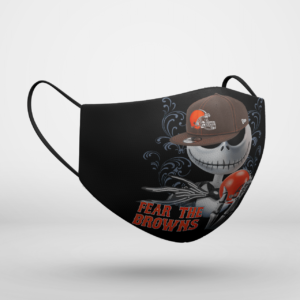 Fear The Cleveland Browns Jack Skellington NFL Halloween Face Mask