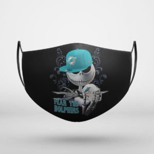 Fear The Miami Dolphins Jack Skellington NFL Halloween Face Mask