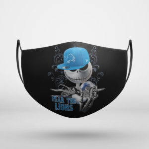 Fear The Detroit Lions Jack Skellington NFL Halloween Face Mask