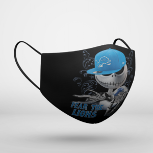 Fear The Detroit Lions Jack Skellington NFL Halloween Face Mask