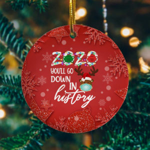 2020 Youll Go Down In History Funny Christmas Quarantined Keepsake Christmas Ornament