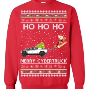 Tesla Merry Cybertruck Santa Ugly Christmas Sweater