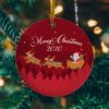 Santa Gift Ornament Red Circle Ornament