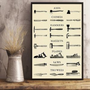 Carpenter Tools Vintage Poster, Canvas