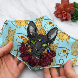 Black Cat Ancient Egypt  Face Mask