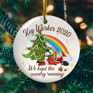 Key Worker 2020 We Kept The Country Running Decorative Christmas Ornament – Funny Holiday Gift