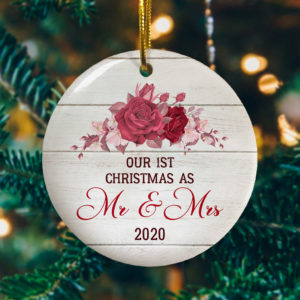 First Christmas Married Mr  Mrs Keepsake Christmas Ornament