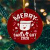 Merry Christmas Funny Gingerbread Wearing Mask Circle Christmas Tree Ornament Keepsake Ornament