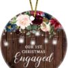 Our First Christmas in Our New Home 2020 Mr & Mrs Newlywed Sunflower Ornament