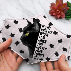 If You Kick Me Black Cat Halloween Face Mask