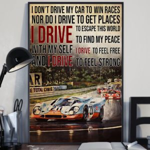 Racing Formula 1 I Drive To Feel Strong Vintage Poster, Canvas