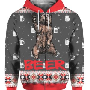 Bear Beer 3D Ugly Christmas Sweater Hoodie
