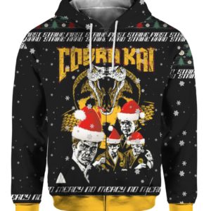 Cobra Kai Strike First Strike Fast No Mercy 3D Ugly Christmas Sweater Hoodie Cobra Kai Strike First Strike Fast No Mercy 3D Ugly Christmas Sweater Hoodie