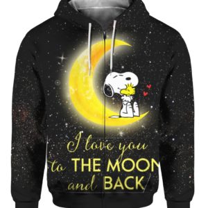 Snoopy I Love You To The Moon And Back 3D Shirt Sweater Hoodie