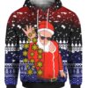 Deadpool The Other Jolly Guy in a Red Suit 3D Ugly Sweater Hoodie