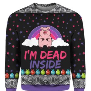 Pig I'm Dead Inside 3D Ugly Christmas Sweater Hoodie