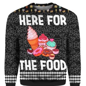 Here For The Food 3D Ugly Christmas Sweater Hoodie