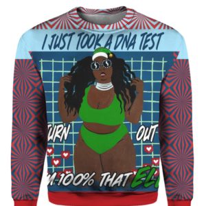 Lizzo 100 Percent That Elf 3D Ugly Christmas Sweater Hoodie