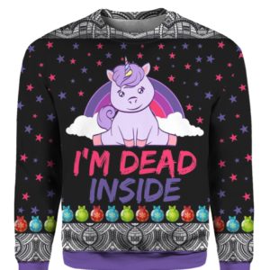 Unicorn I’m Dead Inside 3D Ugly Christmas Sweater Hoodie Unicorn I’m Dead Inside 3D Ugly Christmas Sweater Hoodie