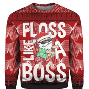Santa Floss Like A Boss 3D Ugly Sweater Hoodie Santa Floss Like A Boss 3D Ugly Sweater Hoodie