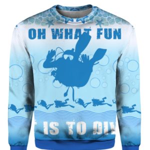 Oh What Fun It Is To Dive 3D Ugly Christmas Sweater Hoodie Oh What Fun It Is To Dive 3D Ugly Christmas Sweater Hoodie
