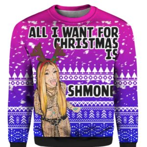 Cardi B All I Want for Christmas is Shmoney 3D Ugly Sweater Hoodie