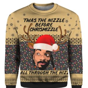 Snoop Dogg ‘Twas The Nizzle Before Chrismizzle 3D Ugly Sweater Hoodie