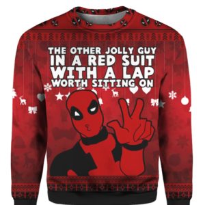 Deadpool The Other Jolly Guy in a Red Suit 3D Ugly Sweater Hoodie Deadpool The Other Jolly Guy in a Red Suit 3D Ugly Sweater Hoodie