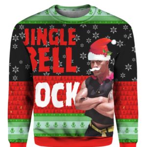 The Rock Jingle Bell Rock 3D Ugly Christmas Sweater Hoodie