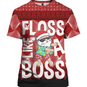 Santa Floss Like A Boss 3D Ugly Sweater Hoodie