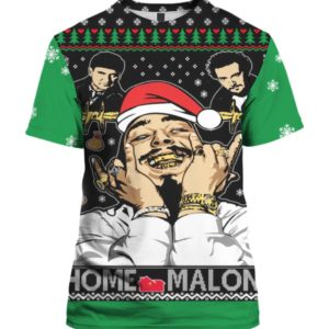 Home Malone Home Alone Post Malone Parody 3D Ugly Christmas Sweater