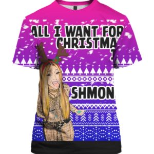 Cardi B All I Want for Christmas is Shmoney 3D Ugly Sweater Hoodie